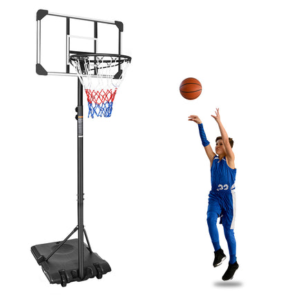 BG4-Portable Basketball Goal System with Stable Base and Wheels, use for Indoor Outdoor teenagers youth height adjustable 5.6 to 7ft Basketball Hoop 28 Inch Backboard - Likeshoppe 